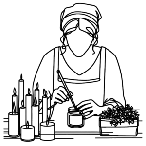 kobieta pracuja nad swieca 2